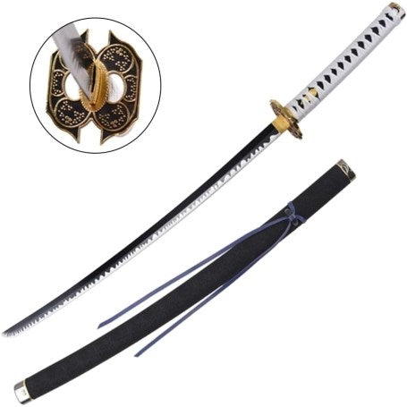 Katana Fantasy Nera E Bianca - Acciaio 105cm