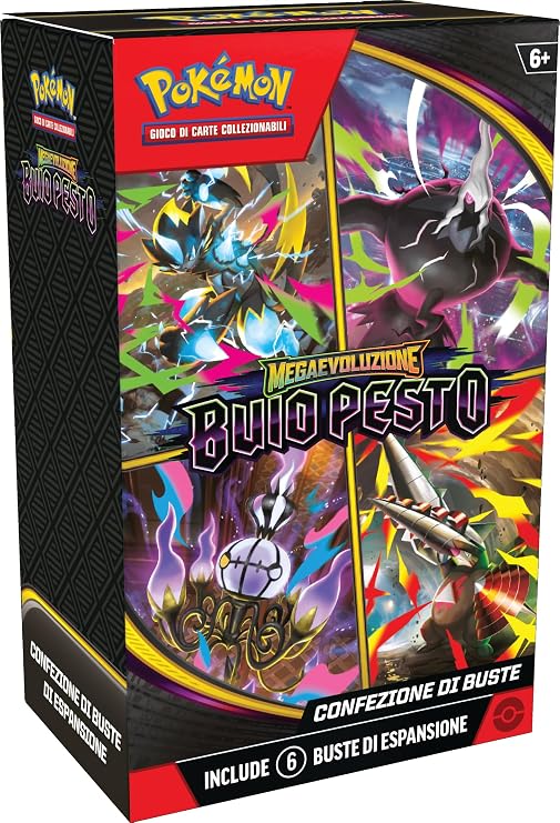 Pokémon: confezione di buste dell’espansione Megaevoluzione - Buio Pesto del GCC Pokémon (6 buste di espansione)