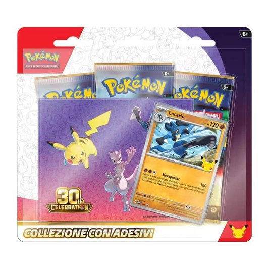 Pokémon 30th Collezione Adesivi Blister 3 Buste ITA